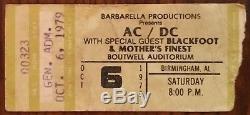 AC/DC (Band)-Bon Scott-1979 Concert Ticket Stub (Birmingham-Boutwell Auditorium)