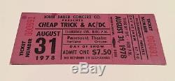 AC DC Bon Scott Concert Ticket Stub UNUSED August 31, 1978 Portland Oregon