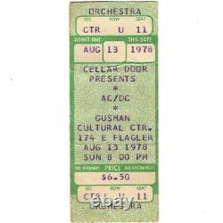 AC/DC & CHEAP TRICK Concert Ticket Stub CORAL GABLES FL 8/13/78 BON SCOTT Rare