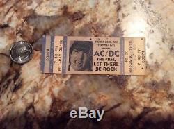 AC/DC Concert Film Ticket Stub LET THERE BE ROCK 5/7/82 CINEMA ANGUS YOUNG Rare