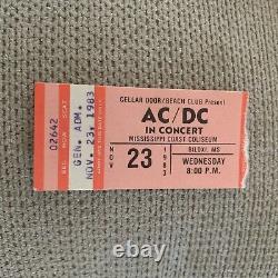 AC/DC Concert Ticket Stub 1983 Nice Shape! Very Tough To Find