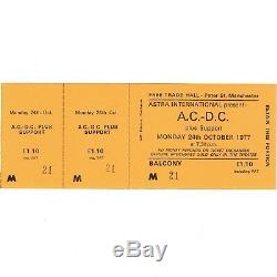 AC/DC Full Concert Ticket Stub MANCHESTER 10/24/77 LET THERE BE ROCK BON SCOTT