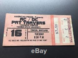 AC DC / PAT TRAVERS Concert Ticket Stub 10-16-1979 BON SCOTT TOWSON MARYLAND