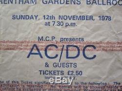 AC/DC Trentham Gardens Ballroom UK 1978 Concert Ticket Stub 12.11.78