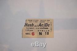 AC/DC ticket stub for 1975 concert with Bon Scott memorabilia