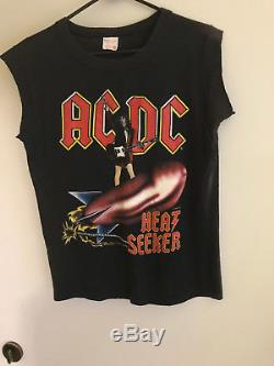 ACDC 1988 Vintage T Shirt Medium, original concert shirt with ticket stubs