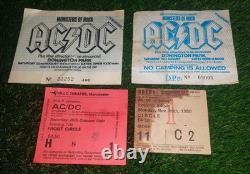 ACDC x4 Original Vintage Ticket Stubs 1980's