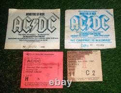 ACDC x4 Original Vintage Ticket Stubs 1980's