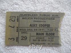 ALICE COOPER 1971 Original CONCERT TICKET STUB Cleveland EX+