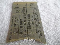 ALICE COOPER 1971 Original CONCERT TICKET STUB Cleveland EX+