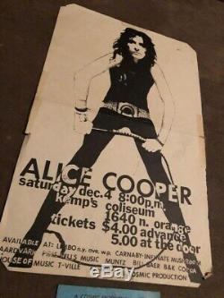 ALICE COOPER Concert Ticket Stub December 4, 1971 KEMP POSTER ORLANDO FLORIDA