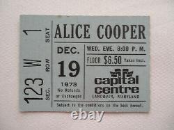 ALICE COOPER Original 1973 CONCERT TICKET STUB EX+