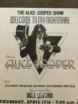 ALICE COOPER SUZI QUATRO Concert Ticket Stubs Poster April 17,1975 TAMPA FLORIDA