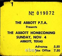 Abbott Homecoming Concert Ticket Stub Waylon Jennings Willie Nelson 11/4/1973