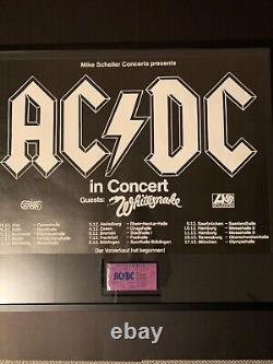 Ac dc back in black tour concert poster and ticket stub