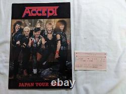 Accept Japan Tour 1986 Concert Program Ticket Stub