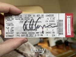 Alice Cooper signed Concert Ticket Stub