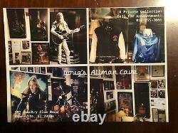 Allman brothers rare postcard with 2 macon concert tickets stubs 1973 framed