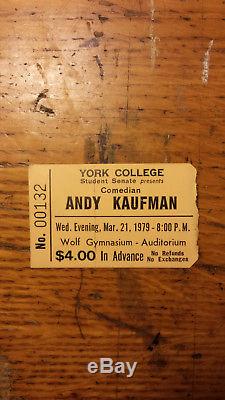 Andy Kaufman Autograph Hand-signed Original Concert Program and Ticket Stub