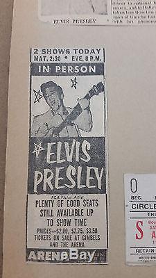 April 6 1957 Elvis Presley Concert Ticket Stub The Arena Philadelphia Pa