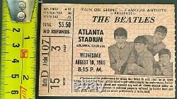 Aug 18 1965 The Beatles Concert Ticket Stub Atlanta Stadium Georgia Vintage Rare
