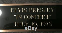 Authentic 1975 Elvis Presley Concert Ticket Stub on plaque with COA