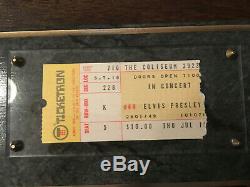 Authentic 1975 Elvis Presley Concert Ticket Stub on plaque with COA