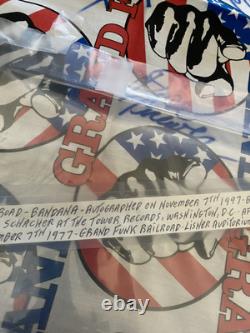 Autographed Bandanna Of Grand Funk Railroad And Concert Ticket Stub 1997 In DC