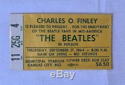 BEATLES 1964 Original Concert Ticket Stub & Program Kansas City, MO RARE