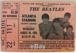 BEATLES 1965 Atlanta Stadium Concert Ticket Stub RINGO, JOHN, PAUL, GEORGE