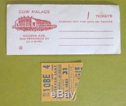 BEATLES 1965 CONCERT TICKET STUB with envelope. Cow Palace, San Francisco