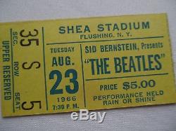 BEATLES 1966 Original CONCERT TICKET STUB Shea Stadium, NYC