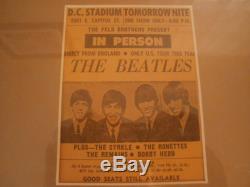 BEATLES 1966 Original D. C Stadium CONCERT Ticket STUB & Newspaper Ad