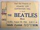 Beatles Atlantic City Convention Hall August 30, 1964 Concert Ticket Stub Real N