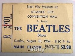 BEATLES Atlantic City Convention Hall August 30, 1964 Concert Ticket Stub Real N