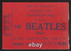 BEATLES Atlantic City Convention Hall August 30, 1964 Concert Ticket Stub (Red)
