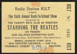 BEATLES August 19, 1965 Sam Houston Coliseum Texas Concert Ticket Stub Z2