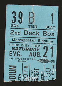 BEATLES August 21, 1965 Metropolitan Stadium Bloomington Concert Ticket Stub Z7