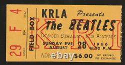 BEATLES August 28, 1966 Dodger Stadium Concert Ticket Stub Z8