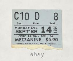 BEATLES CONCERT TICKET STUB September 14, 1964 Pittsburgh, PA Civic Arena RARE