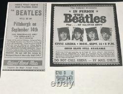 BEATLES CONCERT TICKET STUB September 14, 1964 Pittsburgh, PA Civic Arena RARE