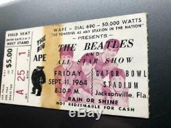 BEATLES Concert Ticket Stub September 11, 1964 GATOR BOWL JACKSONVILLE FLORIDA