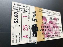BEATLES Concert Ticket Stub September 11, 1964 GATOR BOWL JACKSONVILLE FLORIDA