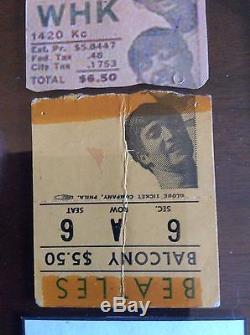Beatles Historic Concert Ticket Stub 1964 Cleveland Concert Nice Display