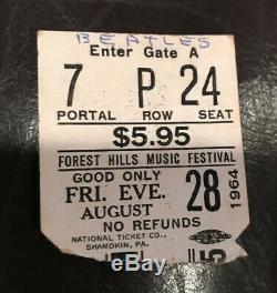 BEATLES ORIGINAL 1964 Concert Ticket Stub Forest Hills Music Fest. Aug 28 1964