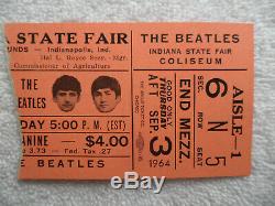 BEATLES Original 1964 CONCERT TICKET STUB Indianapolis NM