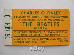 BEATLES Original 1964 CONCERT TICKET STUB Kansas City, MO EX(+)