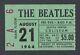 Beatles Original 1964 Concert Ticket Stub Seattle Green