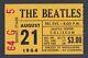 Beatles Original 1964 Concert Ticket Stub Seattle Yellow