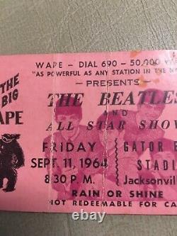 BEATLES Original 1964 CONCERT TICKET Stub Jacksonville, Fl-RARE. WithJax Articles